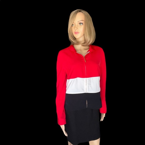 St. John red/black ivory jacket size S - Picture 2 of 15